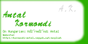 antal kormondi business card